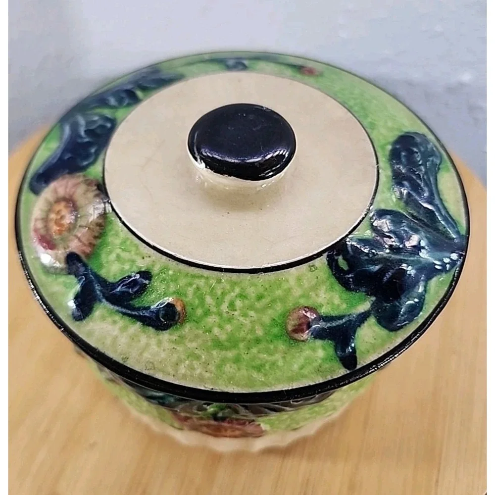 Vintage Marumon Wame Della‎ Robbia Canister W/lids - Japan